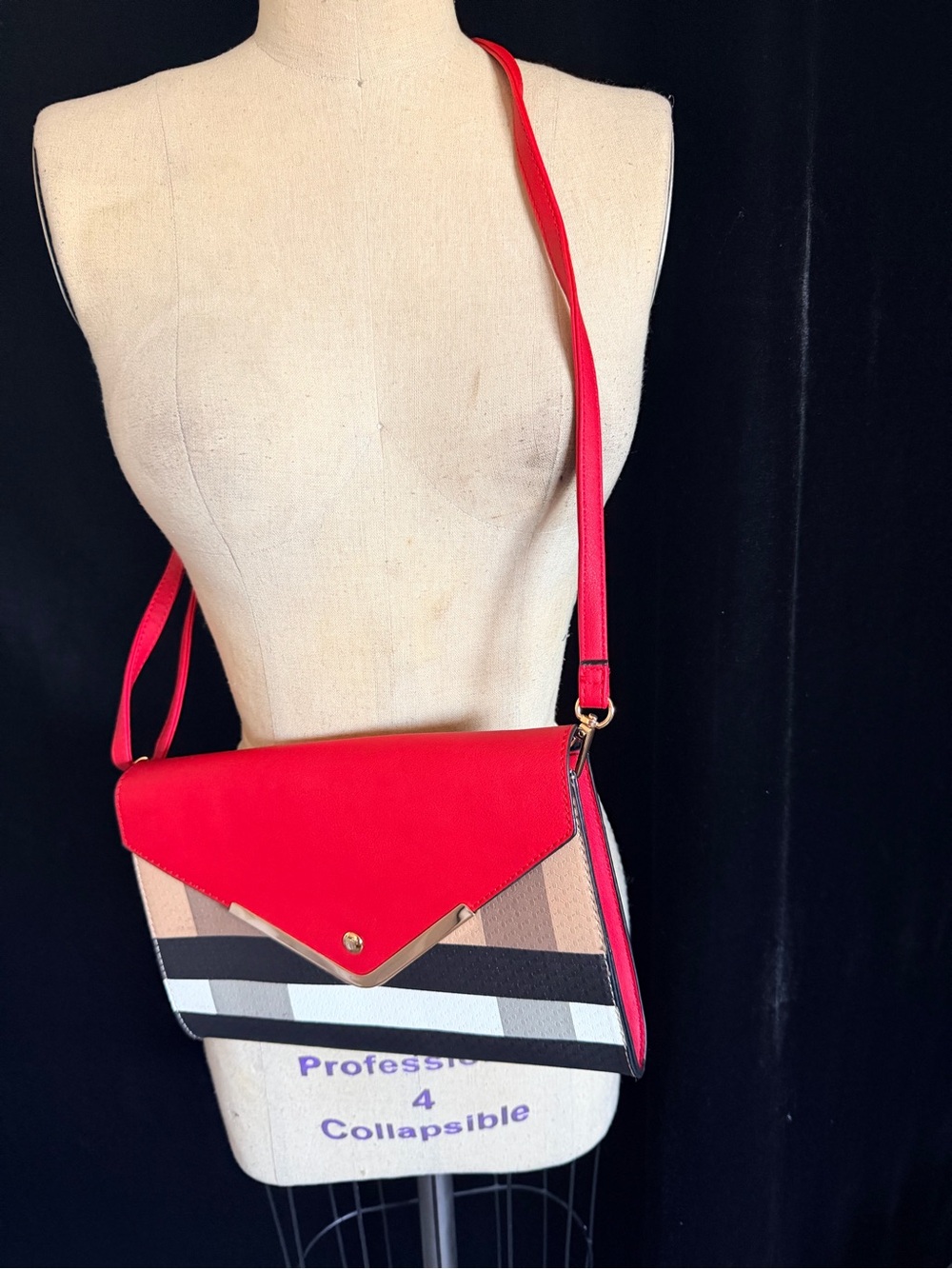 Red Envelope Crossbody Shoulder Bag